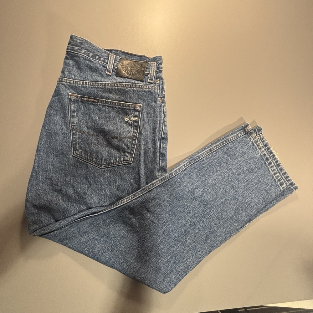 Harley Davidson Jeans Men's 38x30 Distressed Traditional Denim Jeans USA‎
